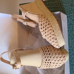 WEDGES nude suede  New never used in original box.  Chase + Chloe